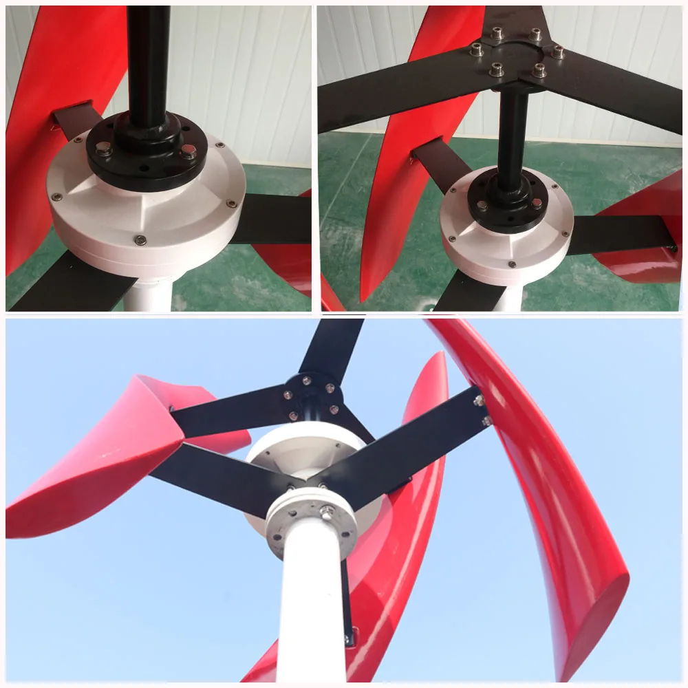 New Energy 300w 600w Red White Green Vertical Wind Turbine