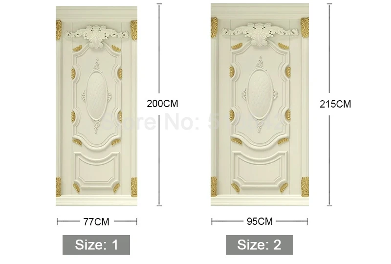2 шт./компл. Золотой Рельефный узор 3D Наклейки на стены двери Стикеры самоклеящаяся Водонепроницаемый обоев домашний декор двери Стикеры росписи