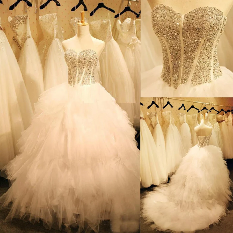 corset tiered gown