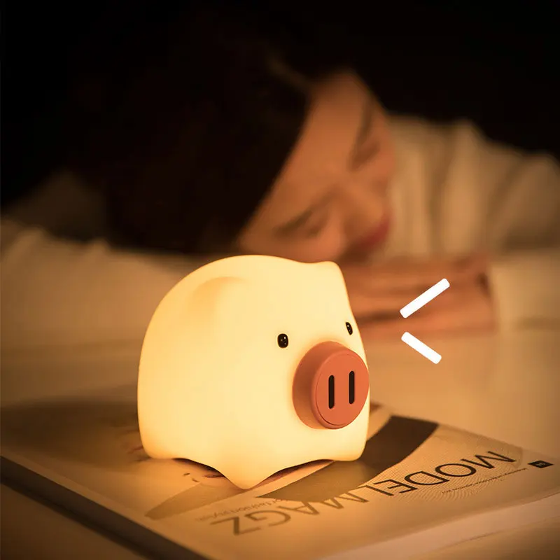 Cute Piggy Night Light Touch Sensor Usb Rechargeable Lamp Baby Feeding Nursery Bedside Silicone Cartoon Pat Led Lights Aliexpress Lamp Baby Feeding Nursery Bedside