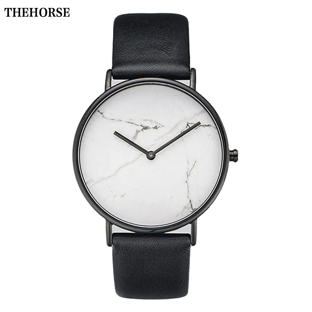 

Top Brand Fashion Ladies Watches Leather Female Quartz Watch Women Thin Casual Strap Watch Reloj Mujer Marble Dial