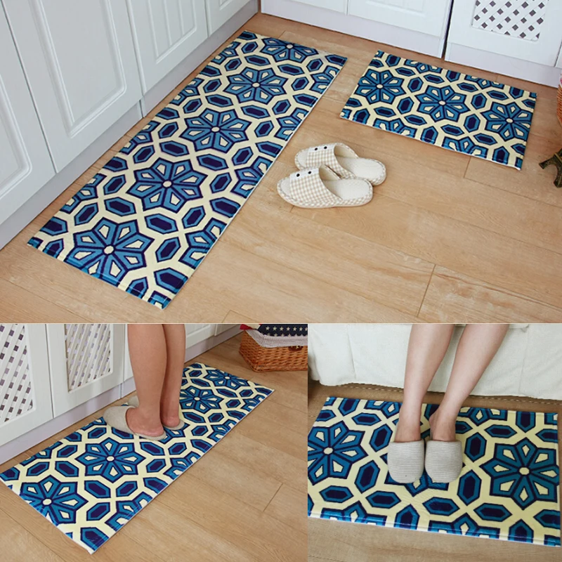 Bohemian blue mats Kitchen carpet High quality Doormatin Mat from Home & Garden on Aliexpress
