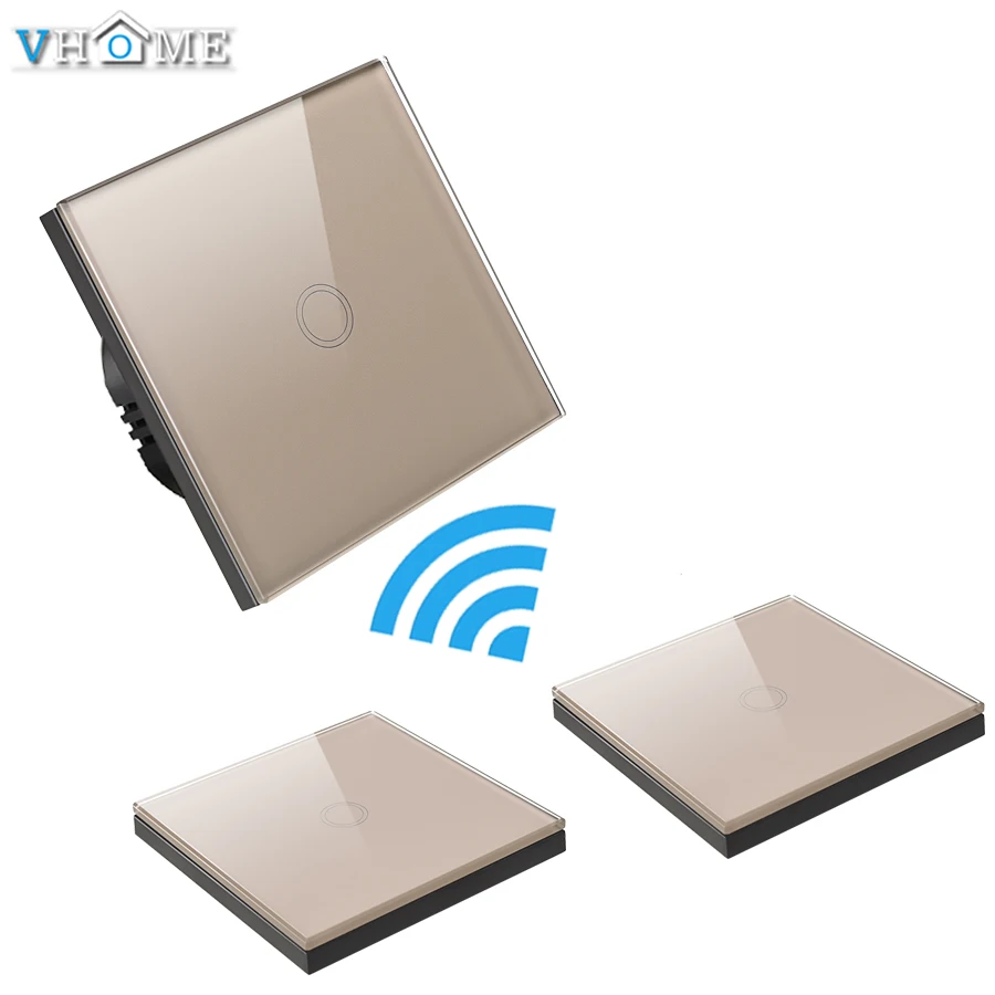 touch switch 2 remote control gold 1gang