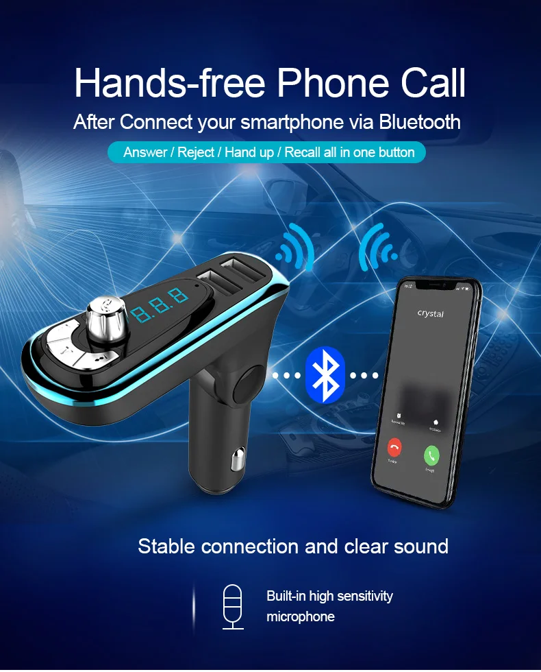 CDEN Автомобильный MP3 aux аудио плеер fm-передатчик Bluetooth hands-free автомобильный комплект U диск музыка автомобильное зарядное устройство контроль напряжения