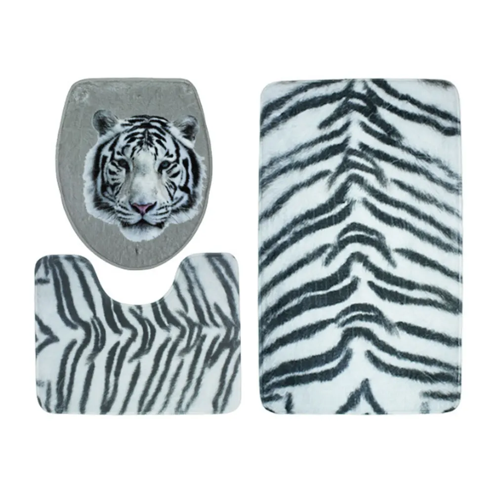 Preise 3 teile satz Leopard Delphin Druck Bad Matte Fuß Matte Bad Wc Teppich Teppich Langlebig Dekoration Nicht Slip Trockenen Abdeckungen hause Liefert