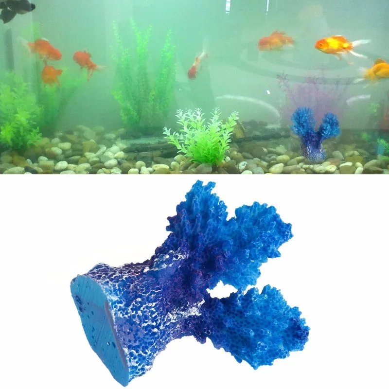 Аквариум искусственная Смола мини Коралловое дерево Подводное украшение пейзаж Декор аквариум синие украшения из кораллов