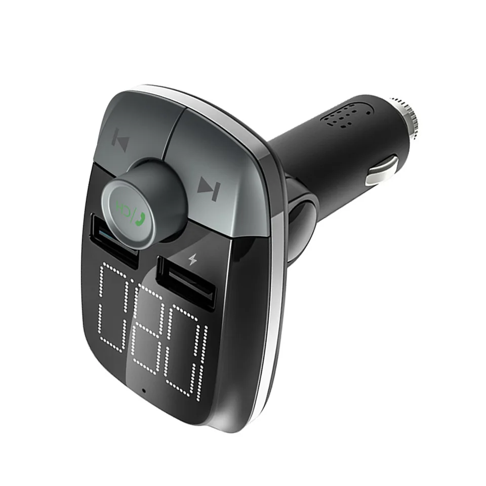 Bluetooth 4,2 без использования рук, fm передатчик Беспроводной Handsfree Car Kit Автомобильное быстрое зарядное устройство с двумя портами USB MP3 зарядное устройство для автомобиля с Зарядное устройство модулятор