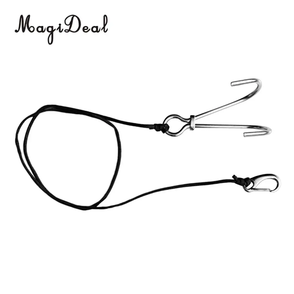 MagiDeal Strong Durable Scuba Diving Double Dual 316 Stainless Steel Reef Hook With Line for Underwater Photographers Supplies