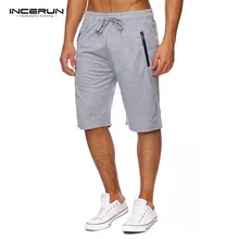 INCERUN мужские тренажерные залы, хлопковые шорты для фитнеса, повседневные спортивные штаны, тренировочные мужские короткие штаны до колена, брендовые штаны