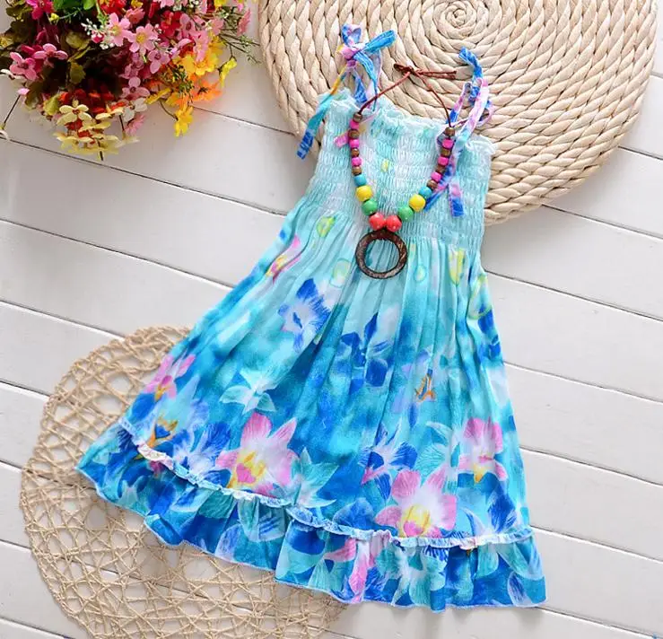 2pc/lot New Cute beach dress 5 8years children's summer lovely bohemian