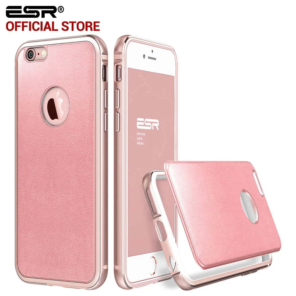 imágenes para Parachoques para el iphone 6 6 s Plus, ESR caso Híbrido De Aluminio Marco de Metal + PU de Cuero Colorida de La contraportada para el iphone 6/6 s/6 Plus imágenes para Parachoques para el iphone 6 6 s Plus, ESR caso Híbrido De Aluminio Marco de Metal + PU de Cuero Colorida de La contraportada para el iphone 6/6 s/6 Plus