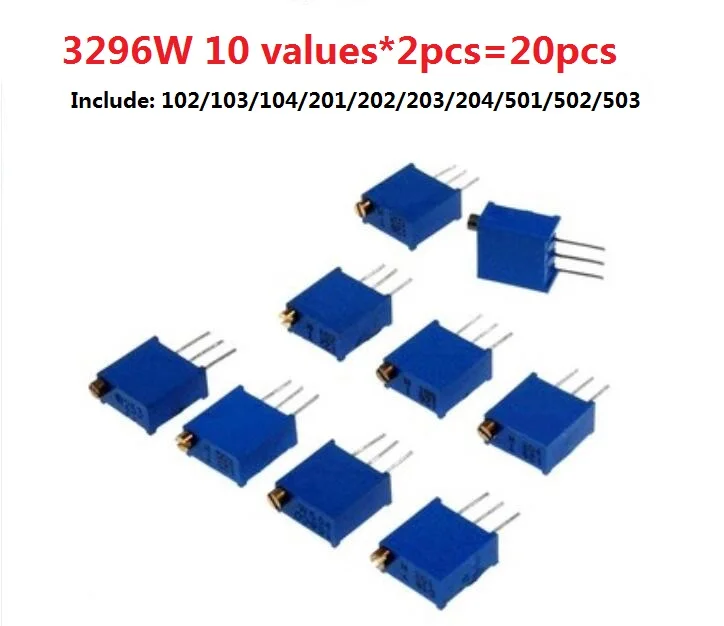 3296WAdjustableResistorKit10values2pcs20pcsSETW102103104