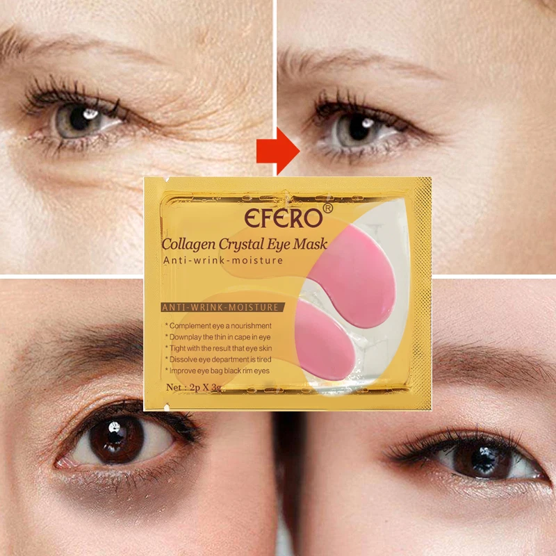 EFERO 5 пар Хрустальная маска для глаз коллагеновая маска для глаз антивозрастная антиотечность патчи для глаз увлажняющие темные круги ремонт крем для глаз