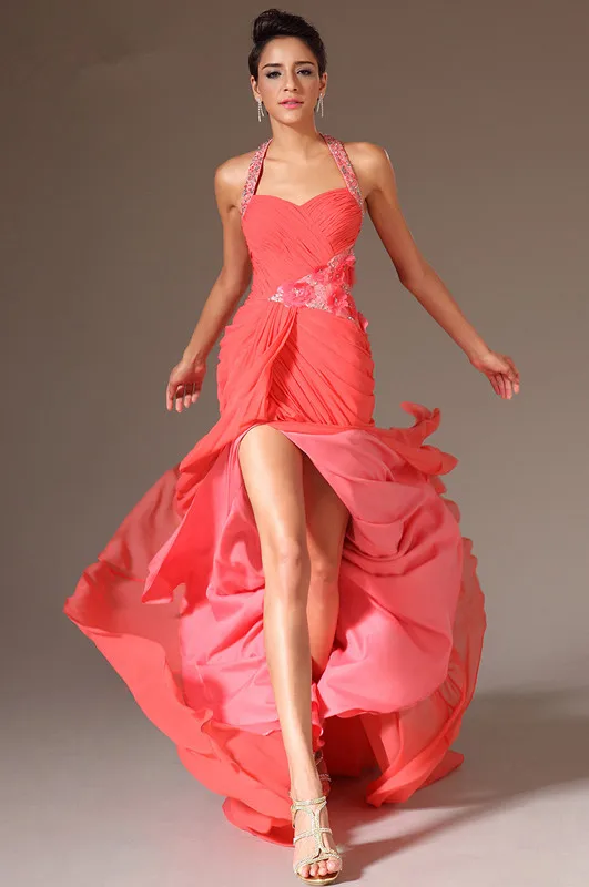 Freeshipping-Halter-Orange-Chiffon-Formal-Evening-Gowns-Dresses (2)