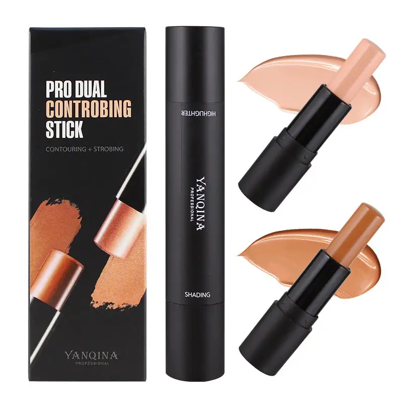 Brand 2 In 1 Bronzer & Highlighter Creamy Stick 3D V Shape Face Makeup