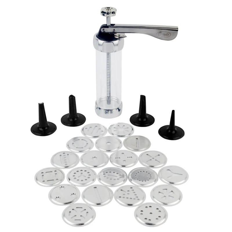 

Cookie Making Machine Cookie Press Gun Kit Cake Decoration 20 Cookie Blades and 4 Pastry Nozzles Biscuit Maker