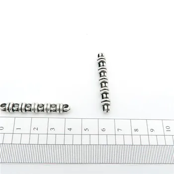 

10pcs For 3mm cord Licorice Leather 6 Strand Antique Silver Jewelry Findings Components separator connectors D-5-3-5