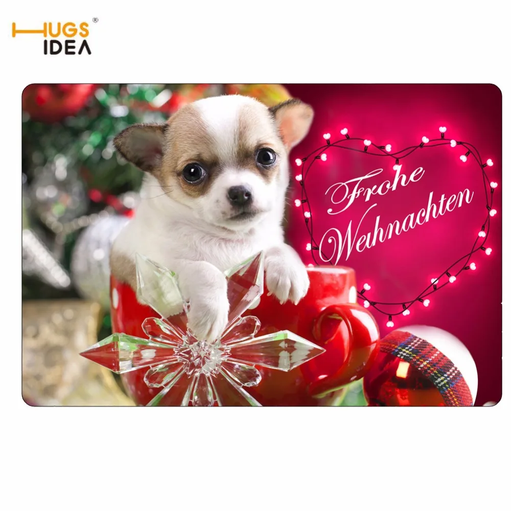 HUGSIDEA Рождество мопса домашний декор передней двери Коврики для детской спальни прикроватные ножные коврики коврик Санта обеденные аксессуары Скатерти