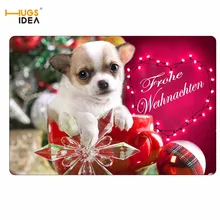 HUGSIDEA Рождество мопса домашний декор передней двери Коврики для детской спальни прикроватные ножные коврики коврик Санта обеденные аксессуары Скатерти