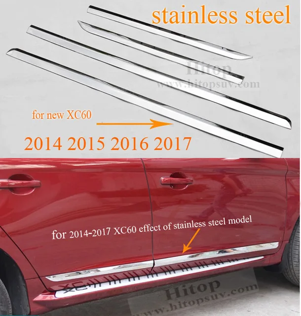 door moulding trim body side molding for VOLVO XC60 2009 2017,stainless