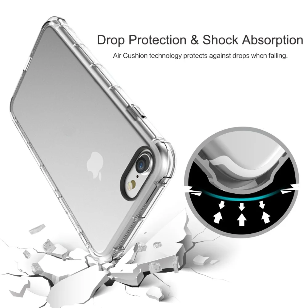 

1000pc strongly protect soft TPU phone Cases cover For iPhone X 7 8 plus iphone8 8plus shockproof transparent clear mobile case