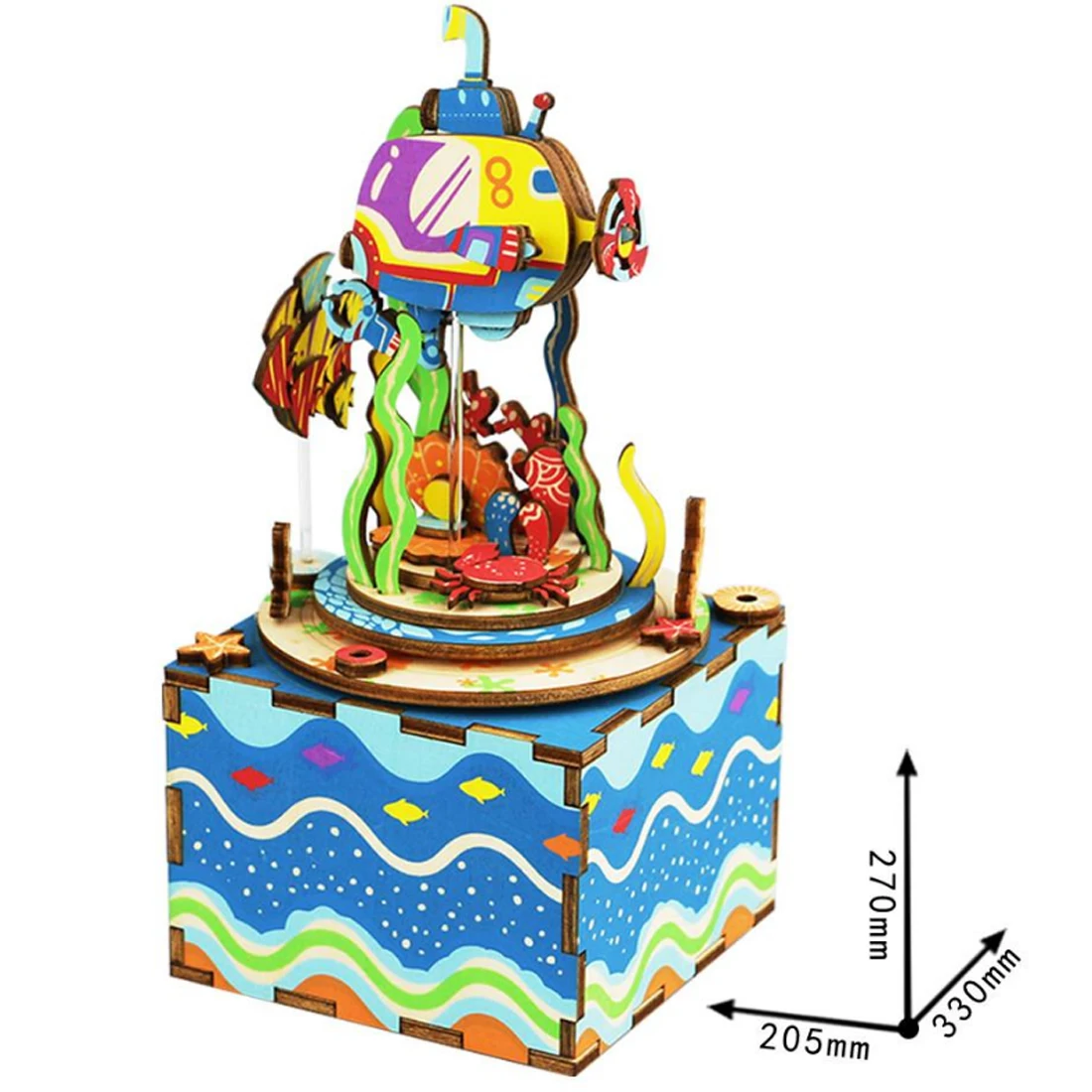 

Under the Sea Theme Shape 3D Puzzle Building Blocks DIY Music Box Stem Toys Home Decoraction Set Learning Education Toys For Kid
