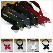 Галстуки-бабочки для мужчин и женщин, однотонные, деловые, повседневные, крестообразные, формальные, мужские, свадебные, с металлическим воротником, GPD8813