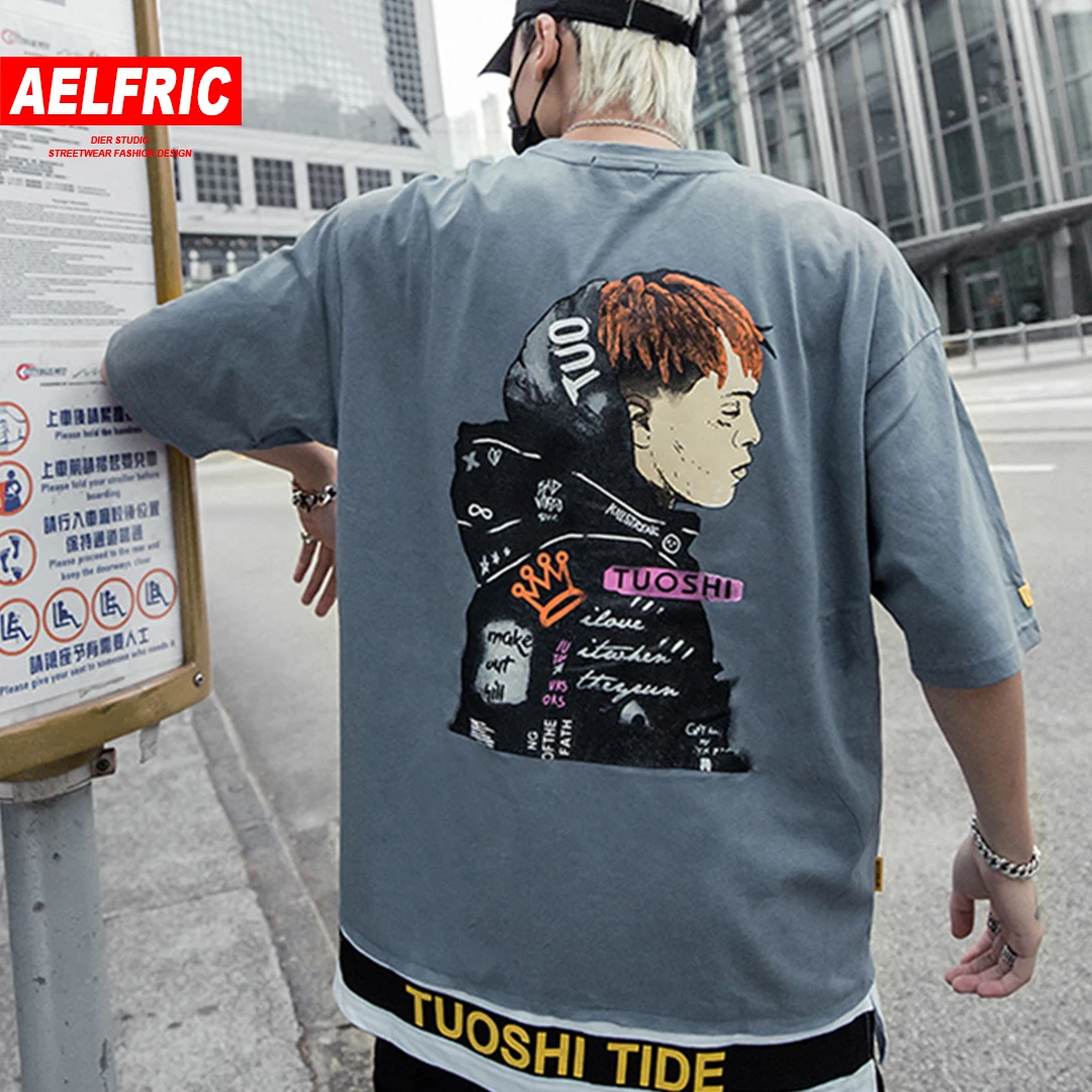 

AELFRIC Creative Pattern 3d Printed T Shirts Men Summer Hip Hop Casual Short Sleeve Tops Tees Fashion Swag T Shirts Streetwear