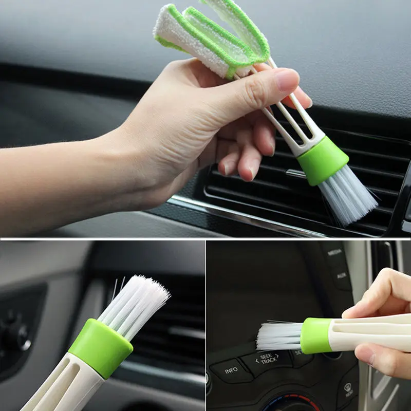 

2018 Hot double Head Car Air-condition Brush Keyboard Dust Collector Window Leave Blinds Cleaner Duster Computer Clean Tools
