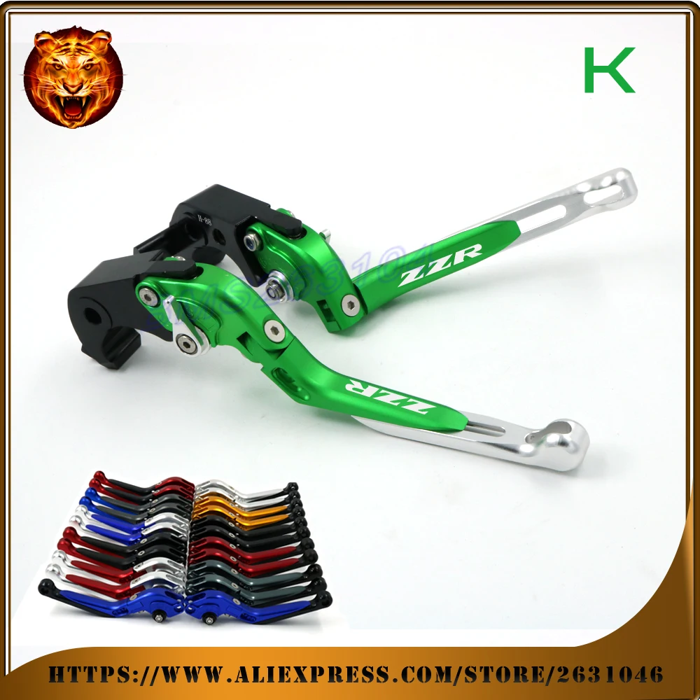 

Adjustable Folding Extendable Brake Clutch Lever For kawasaki ZZR1400 ZZR ZX1400 11 13 15 WITH LOGO Free shipping Motorcycle
