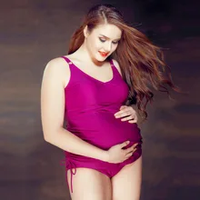 Купальник из двух частей женский купальник для беременных танкини сексуальный однотонный Холтер Мягкий купальный костюм грудь имплантаты пляжная одежда 7721