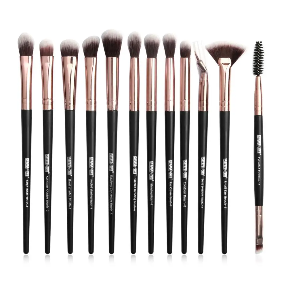 

12Pcs Portable Eye Makeup Brushes Eyeshadow Eyeliner Eyelash Applicators Pretty