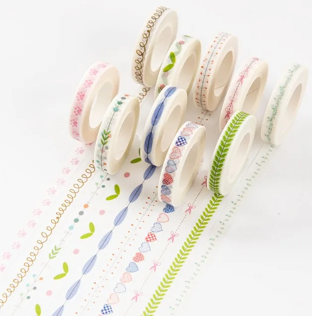 

2017 new fine line and paper tape hand ledger decorative stickers fresh narrow side version can be written stickers