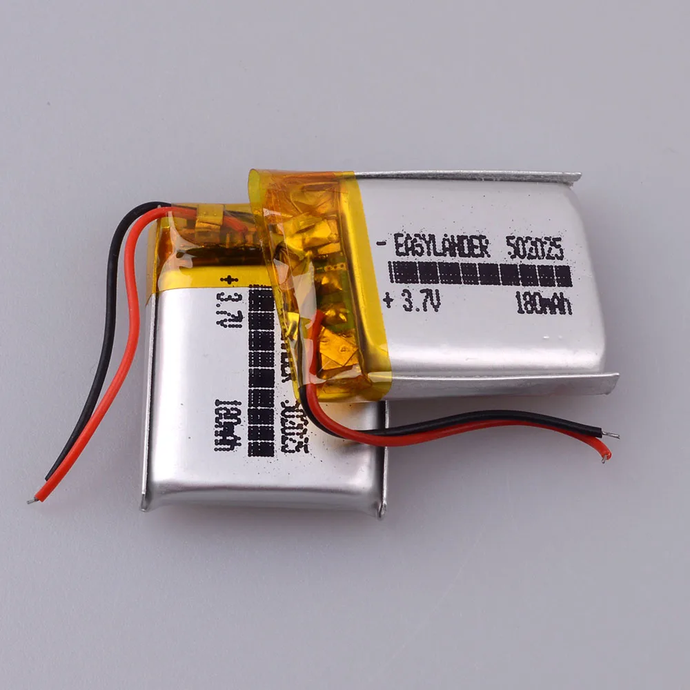 3,7 в 180 мАч 502025 литий-полимерный Li-Po литий-ионный аккумулятор Lipo ячеек для DVR advocam FD видеорегистратор Регистратор - Цвет: 2PCS