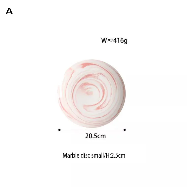 Скандинавская мраморная обеденная тарелка керамическая посуда для завтрака и торта стейк Западная Тарелка фарфоровая фруктовая десертная тарелка для салата посуда для дома - Цвет: A