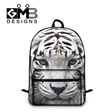 female_while_tiger 16 inch Mochilas infantis White Tiger Backpack Animal School Bag For Kids Boys Bags Children Backpack Animal Prints Age 7-13