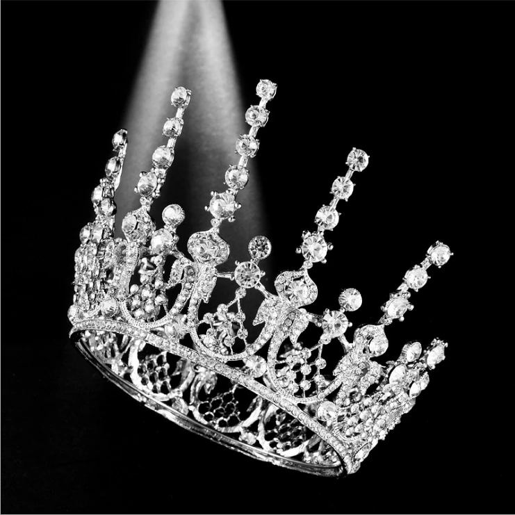 Luxuoso Cristal Cintilante Barroco Rainha Casamento Prom Pageant Diadema Headpiece Bridal Jóias acessórios de Cabelo (2)