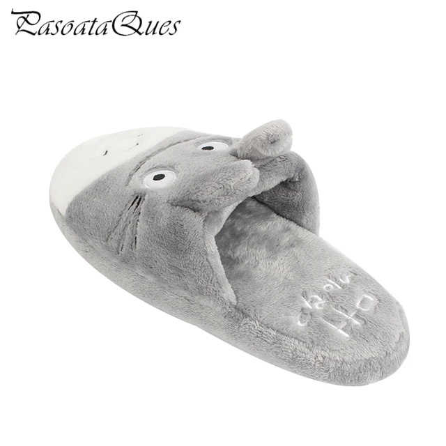 Totoro pantoufles de maison pour femmes et hommes chaussures d hiver confortables et chaudes chat mignon