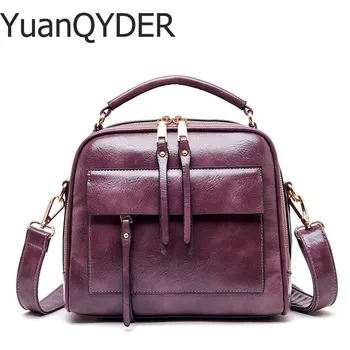

Genuine Leather Luxury Handbags Women Bags Designer Vintage Ladies Double Layer Inner Shoulder Bag Crossbody Bags for Women 2019