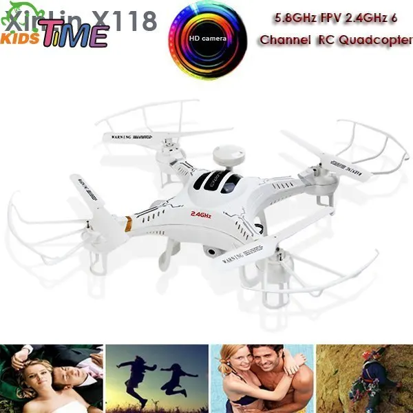 

XIN LIN X118 Headless 5.8GHz FPV 2.4GHz 6 Axis Gyro 6 Channel RC Quadcopter with 0.3MP HD Camera