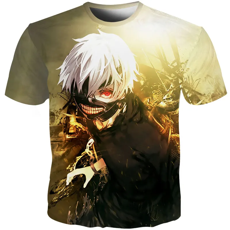 Cloudstyle 2019 модная футболка s мужской Токио вурдалак Kaneki Кен 3D аниме печати для мужчин прохладный повседневное мультфильм футболки