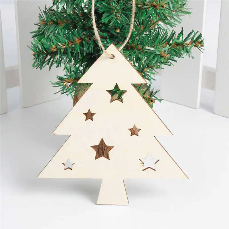 Snowflake Wood Embellishments Rustic Christmas Tree Hanging Ornament Decor #2n7 (2)