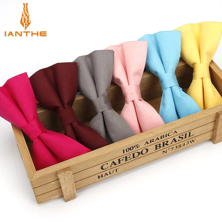 

Ianthe Brand New Men's Solid Color Cotton Bow Tie Candy-colored Suit Bowtie For Man Male Neckwear Fashion Butterfly Gravatas