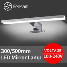 AC100-240V 30 40 50 см Серебряные Зеркало LED Лампы для Кабинета ванная комната Суета Свет Алюминиевый Настенный Освещения для макияжа зеркало
