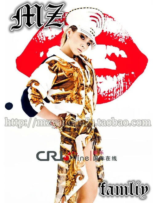 Женская брендовая рубашка Dj Singer 2ne1 Cl Bad Girl Mv с белым золотом костюмы одежда (пальто