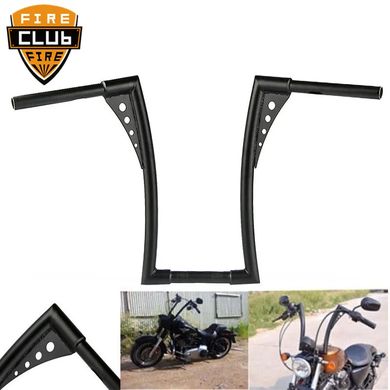 Черный 1" Rise Ape вешалки для велосипеда руль 1-1/4" Fat Bars 16 Rise руль подходит для Harley прочный качество