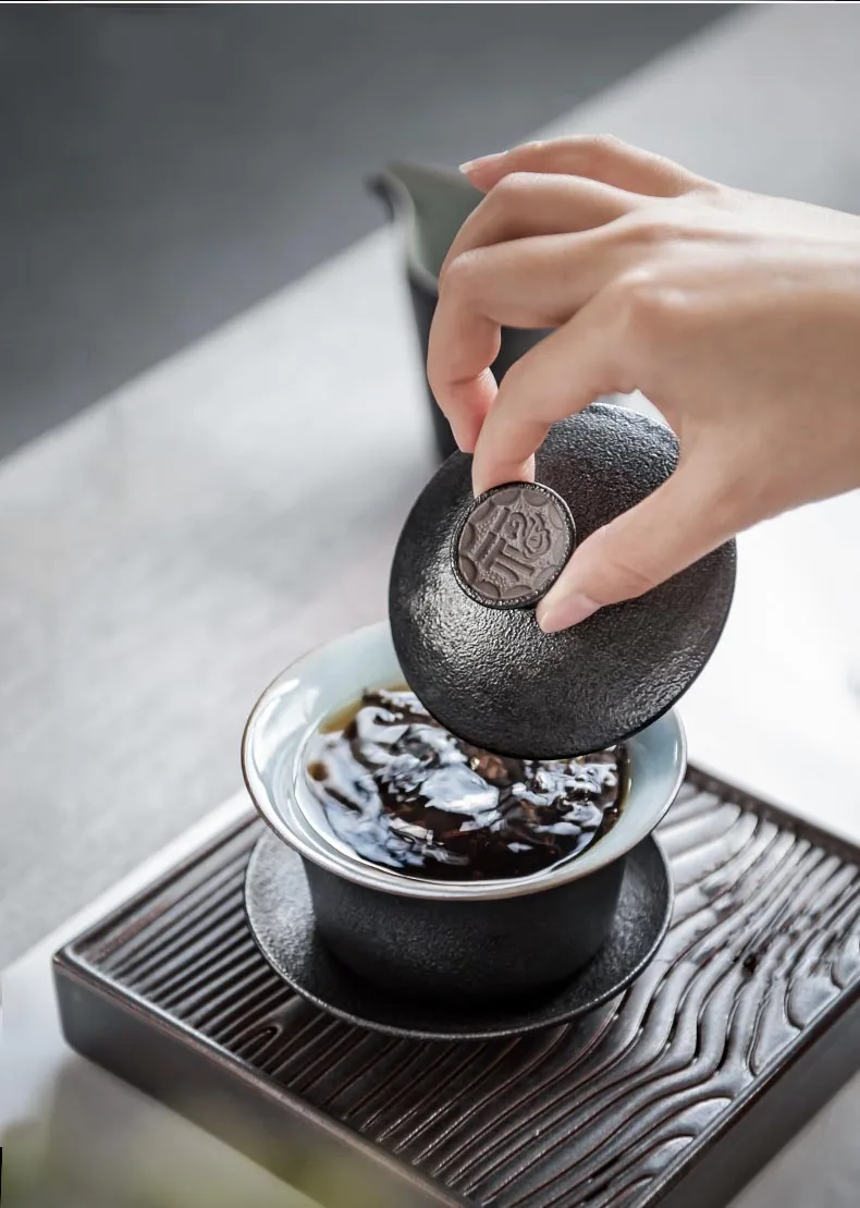 165 мл винтажный Японский стиль грубая керамика Gaiwan керамический чайный набор кунг-фу домашняя чайная чаша Tureen чайные чашки для чая церемония Аксессуары