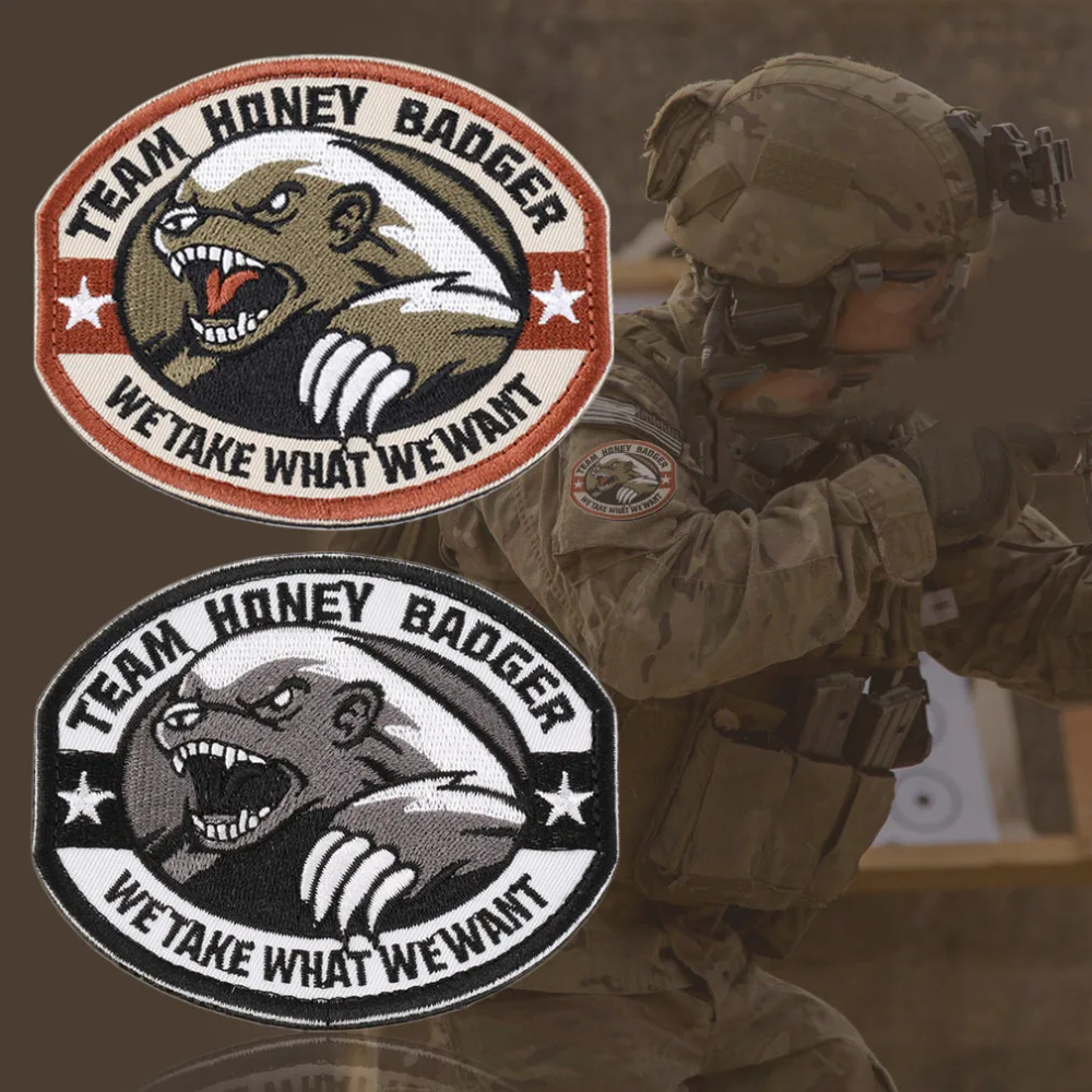 New Team Honey Badger Military Tactical Army Morale Combat Multicam 