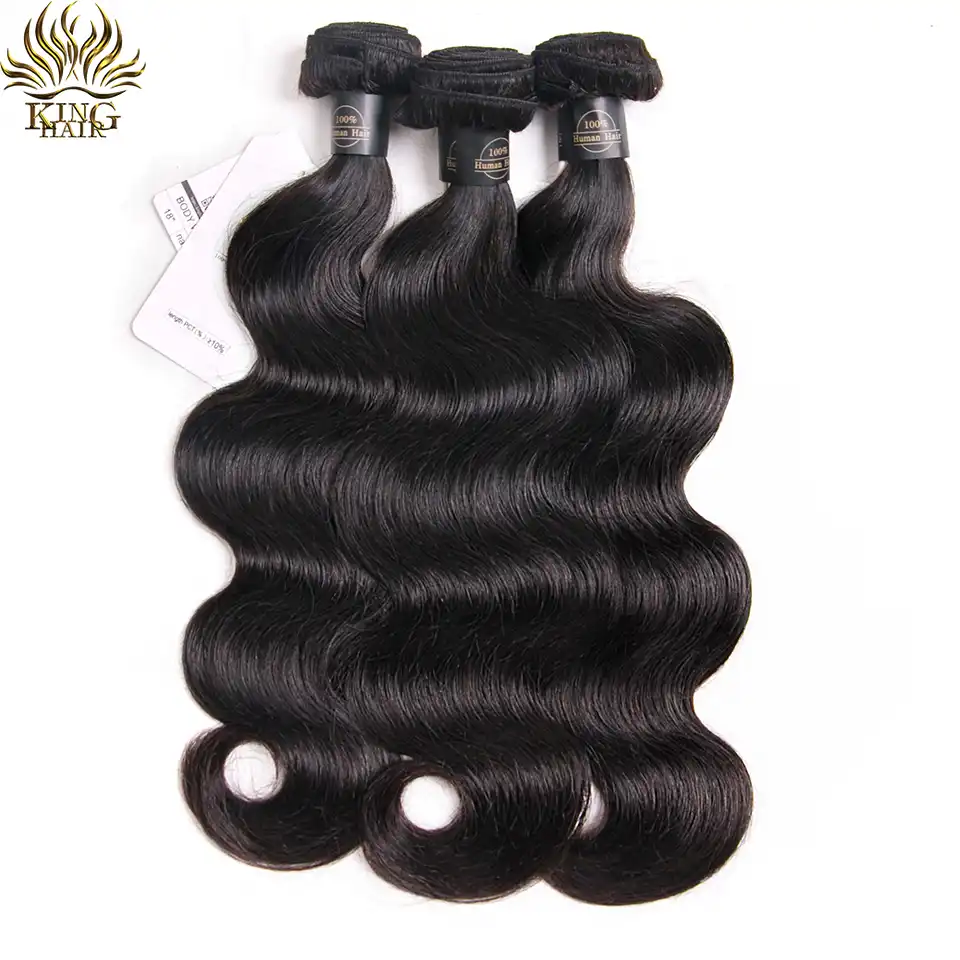 King Hair Body Wave 3 Bundles With Closure Peruvian Hair Bundles