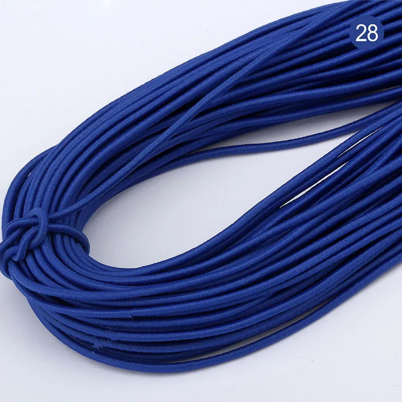 5 м 2 мм цветная высокоэластичная Высококачественная круглая эластичная повязка круглая эластичная канатная Резиновая лента эластичная линия DIY Швейные аксессуары - Цвет: 28 Royal Blue